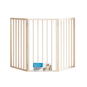 Cancelletto Pieghevole per Cani in Legno di Pioppo Bianco, Recinto per Animali Domestici da Interno, Stile Moderno Rettangolare - Product Image 1