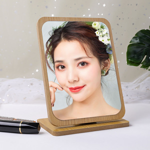 Wooden Desktop Makeup <b>Mirror</b> Large Foldable For Beauty Grooming Dormitory Use Portable Female Students - Product Image 1