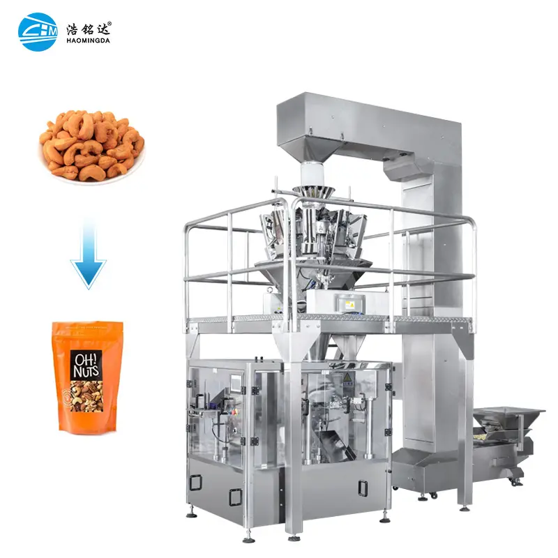 Full automatic Nut Melon seed Pistachio zipped bags packing machine