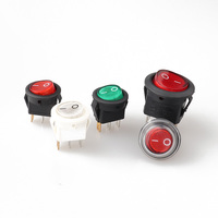 Interrupteur à bascule rond LANZ de 16,5 mm, avec éclairage, marche/arrêt, SPST, 3P, capuchon transparent 2p, TUV CE CB