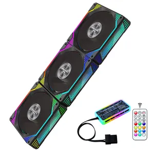 Newest Arrivals Customized Logo Gaming Computer Cooling Fan RGB PC Cooling Cooler Fan Kit With RGB Controller Remote For Pc