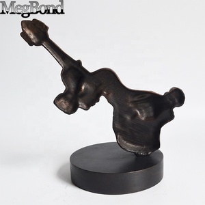 Estatuilla de jugador de músico de <span class=keywords><strong>guitarra</strong></span> de cobre antiguo clásico, decoración de mesa de Metal abstracta, Base de fundición, artesanías de Metal - Product Image 5