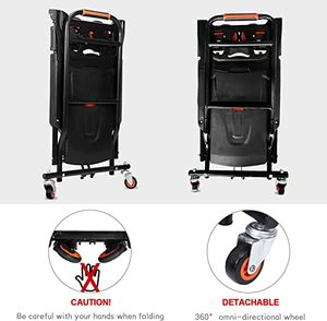 Truk Lipat Tangan Dolly <span class=keywords><strong>Cart</strong></span> 400 Lbs Kapasitas <span class=keywords><strong>2</strong></span> In 1 Lipat Satu Tombol Portabel Flatbed Bergerak Dolly Penanganan Bagasi - Product Image 2