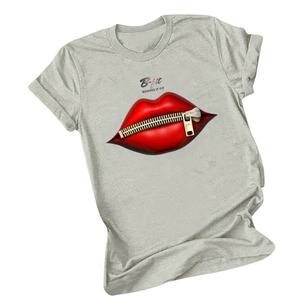 Women Lips Printed Short Sleeve T Shirt <b>Ladies</b> Casual Round Neck <b>Blouse</b> T Shirt Women Tops - Product Image 3