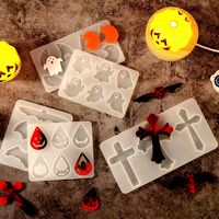Halloween boucle d'oreille pendentif résine moule Silicone bijoux citrouille chauve-souris croisement fantôme porte-clés moule bricolage coulée ornements résine artisanat