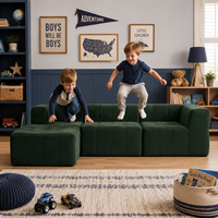 Sofá Cama Multifuncional, Sofá Modular Seccional para Sala de Estar, Relleno de Esponja Comprimida al Vacío, Tapizado en Tela, Diseño Moderno