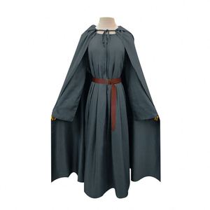 Baige 베스트 셀러 로드 링 코스프레 의상 성인 회색 흰색 가운 망토 튜닉 공연 할로윈 간달프 의상 모자 - Product Image 5