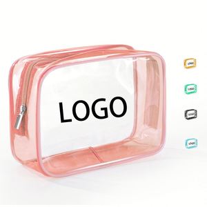 Waterproof PVC Transparent Cosmetic Bag Portable Travel Toiletries <b>Case</b> Custom Logo Summer Skin Care Wash Bag - Product Image 1