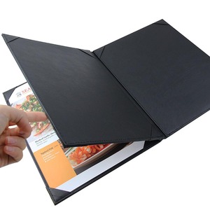 High Quality PU Leather Legal <strong>Size</strong> Menu Cover Restaurant Menus A4 Trifold 6 <strong>View</strong> Leather Restaurants Menu Book <strong>Folder</strong> - Product Image 6