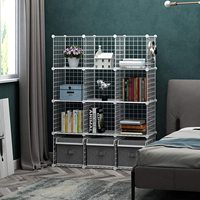 Fil métallique Cube Cubes De Rangement Étagères Cube Placard Organisateur Bacs De Rangement Empilables BRICOLAGE Stockage Réseau
