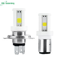 Ampoules de phare LED pour moto, 3 côtés, céramique, BA20D, H6, P15D, HS1, H4, puces COB, moto, faisceau haut/bas, phare