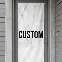 Funda Decorativa para Puerta de Entrada con Diseño Minimalista Moderno, Estampado Personalizado con Patrón de Mármol, Tela Elástica Resistente a las Arrugas