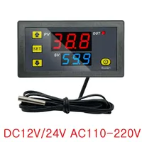 Thermostat numérique à sonde W3230 DC 12V 24V AC110-220V, régulateur de température LED, contrôle de chauffage/refroidissement, thermorégulateur
