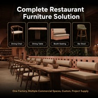 Meubles de restaurant modernes en cuir, banquettes, table et chaises, ensemble de mobilier commercial pour café, hôtel, bar