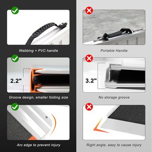 Hanak R34 2ft Opvouwbare Draagbare Aluminium Scootmobiel 600 Lbs Capaciteit Drempel Ramp Antislip Motorfiets Opritten & Stands - Product Image 4