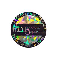 Autocollant de logo 3D holographique réfléchissant anti-contrefaçon, étiquette adhésive jetable en PET imperméable de forme ronde