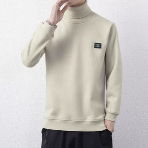 Suéter de <span class=keywords><strong>cuello</strong></span> <span class=keywords><strong>alto</strong></span> para hombres de moda europea y americana, felpa y cálido, ajuste Delgado, viaje diario y suéter de punto cálido - Product Image 2