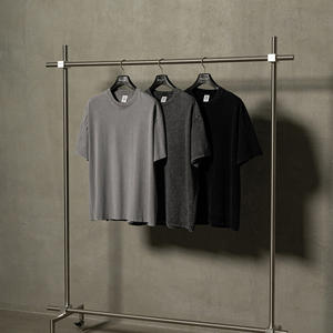 Camiseta de Hombre de Color Sólido 100% Algodón, Estilo Hip Hop, Casual, de Manga Corta, Suave, Transpirable, Corte Regular, para Uso Diario en Verano - Product Image 1