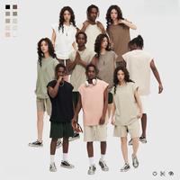 T-shirts surdimensionnés pour femmes 270g pur coton imprimé animal coupe régulière logo personnalisé blanc sans manches T-shirt adolescent hommes