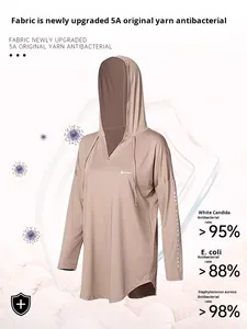 Camiseta de Yoga Transpirable de <span class=keywords><strong>Manga</strong></span> <span class=keywords><strong>Larga</strong></span> para Mujer, Talla Grande, para Deportes, Top con Capucha para Otoño, Secado Rápido, Traje de Entrenamiento, Ropa Deportiva - Product Image 4
