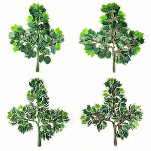 Groene Bladeren Plastic Banyan Bladeren Ficus Tak Voor Landschapsdecoratie Kunstmatige Vetplanten Planten - Product Image 6