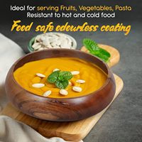 Bols en bois pour aliments, lot de 4 bols individuels en bois d'acacia, pour savourer votre salade, vos pâtes, votre riz, vos smoothies, vos soupes, vos fruits, vos collations
