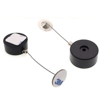 Boîte de sécurité antivol ronde en plastique avec câble rétractable et mousqueton porte-clés pour téléphone portable
