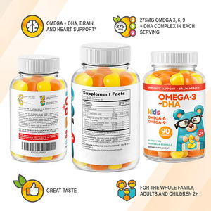 Gummies Oméga <span class=keywords><strong>3</strong></span>-6-9+DHA pour Enfants avec <span class=keywords><strong>Huile</strong></span> <span class=keywords><strong>de</strong></span> Chia et Algues pour Enfants <span class=keywords><strong>de</strong></span> 2 ans et plus et Adultes, 90 Comprimés, Végétarien, pour le Soutien du Cerveau et <span class=keywords><strong>de</strong></span> l'Immunité - Product Image 4