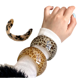 Brazaletes de Joyería de Resina de Acetato Geométricos Personalizados Casuales Vintage FS para Mujer, 6 cm, Regalo de Zhejiang, China - Product Image 2