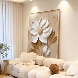 Custom Cream Flower Canvas Prints <b>Wall</b> Art Decor Painting Modern Luxury Floral Living Room <b>Framed</b> Canvas Painting - Product Image 6