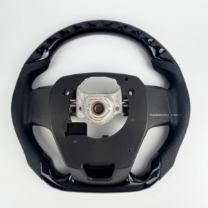 Volante de fibra de carbono de cuero y madera personalizado para <span class=keywords><strong>Toyota</strong></span> Prado 120 rav4 <span class=keywords><strong>yaris</strong></span> Innova Vitz Mk5 A90 Axio Crown Lc120 4runner - Product Image 2