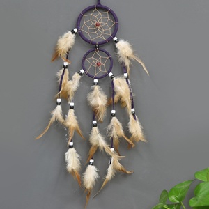 Double cercles faits à la main, nouveau, décor de maison, arc-en-ciel, capteur de rêves indiens, 9cm + 6cm, vente en gros, cadeau d'anniversaire, - Product Image 4