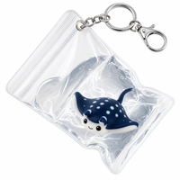 Lot de porte-clés souple en PU Animaux marins Kawaii, breloques portables pour sac à dos, jouets anti-stress