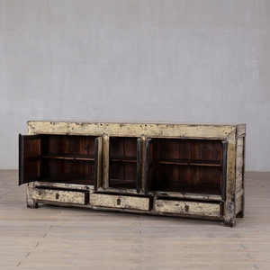 <span class=keywords><strong>Mueble</strong></span> <span class=keywords><strong>de</strong></span> Almacenamiento <span class=keywords><strong>de</strong></span> Madera Maciza Blanca Envejecida <span class=keywords><strong>de</strong></span> Estilo Rústico Francés, Apto para Sala <span class=keywords><strong>de</strong></span> Estar y Dormitorio - Product Image 2