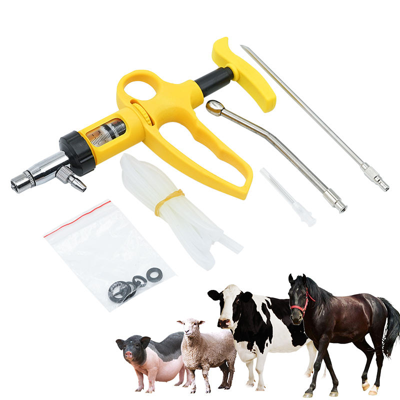 Veterinary Syringe Gun for Animals, 0.5-5ml Continuous Vaccine Injector ...