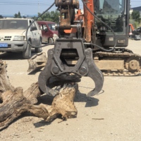 Fendeuse de bois renforcée pour excavatrice |   360 °   Rotation hydraulique pour le déracinement des souches
