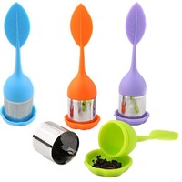Infusor de té de acero inoxidable con hojas sueltas, vaporizador de té de silicona