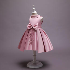 Vestido de fiesta para niñas, Multicolor, blanco, sin mangas, satén bordado, Princesa, Navidad, 2022 - Product Image 3