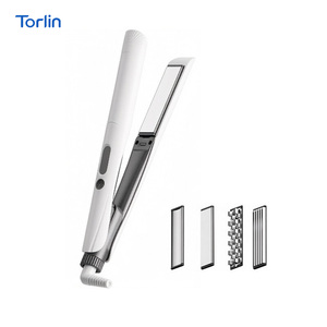 Torlin Plancha <span class=keywords><strong>de</strong></span> Pelo 4 en 1 con 4 Placas Intercambiables para Rizar, Alisar y Ondular, 4 Ajustes <span class=keywords><strong>de</strong></span> Calor 160C-220C, Pantalla LCD - Product Image 1