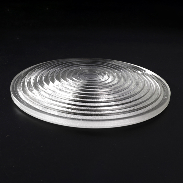 Tempered Borosilicate Glass Fresnel Lens Threaded Mirror Custom Fresnel Lens Small Diameter 80mm for Studio Lamp