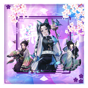 Toallas deportivas absorbentes con estampado completo de anime Demon Slayer Kochou <span class=keywords><strong>Shinobu</strong></span> y Lzosuke, toallas decorativas de dibujos animados tipo turbante, venta al por mayor 2026 - Product Image 2