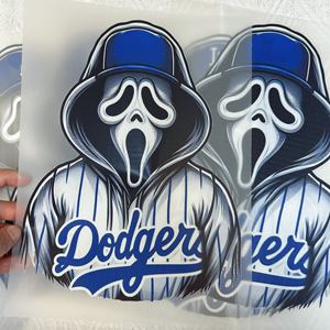 2025 Halloween Baseball Design DTF Wärme übertragung Voll farbiger Offsetdruck Transparenter Film Siebdruck Transfer - Product Image 3