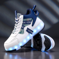 Nouveaux patins à roulettes imperméables pour filles et garçons avec semelle extérieure en TPR rechargeable et lumières LED à quatre roues