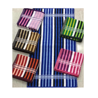 Serviettes en tissu éponge rayées confortables et riches en fibres, 100 % coton, fil recyclé, pour une expérience post-bain douillette, douces et absorbantes, vente en gros