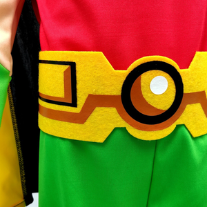 <span class=keywords><strong>Costume</strong></span> da Supereroe <span class=keywords><strong>Robin</strong></span> per Bambini, Tuta Intera con Mantello per Halloween, Outfit Adatto all'Età per Ragazzi - Product Image 2