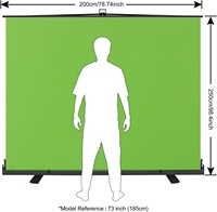 Layar Hijau Chromakey Portabel Lipat Bebas Lipatan 2x2.5m untuk Video Langsung
