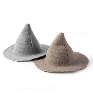 Floppy Fedora Đảng Mũ Halloween Phụ Nữ Len Hat <span class=keywords><strong>Wizard</strong></span> Dệt Kim Phù Thủy Mũ - Product Image 3