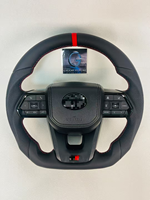 Volant en cuir pleine fleur avec boutons noirs personnalisés pour Land Cruiser LC79 LC70 LC76 LC300 2008-2021