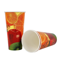 Gobelets en papier jetables à paroi simple, enduits de PE, pour boissons froides, fêtes, jus - Couleur et logo personnalisables, emballés en carton