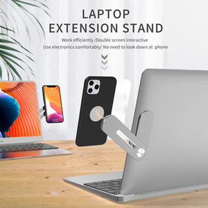 Support de téléphone magnétique adhésif en aluminium pour ordinateur portable, support portable double écran pour ordinateur portable/moniteur - Product Image 4